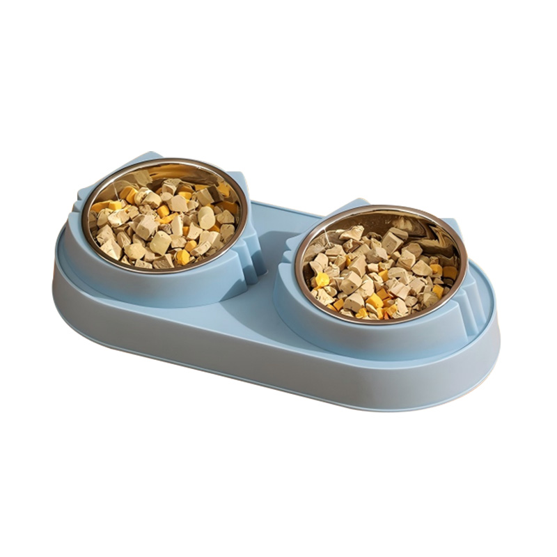 Tigela de alimentação dupla saudável para dieta de animais de estimação com material PP seguro