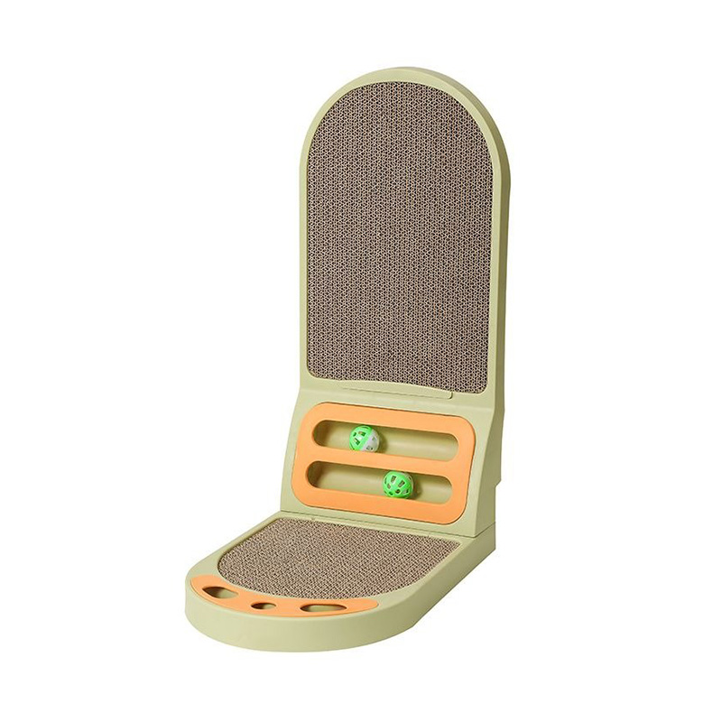 Placa de raspadinha para gatos semi-elíptica em forma de L montada na parede