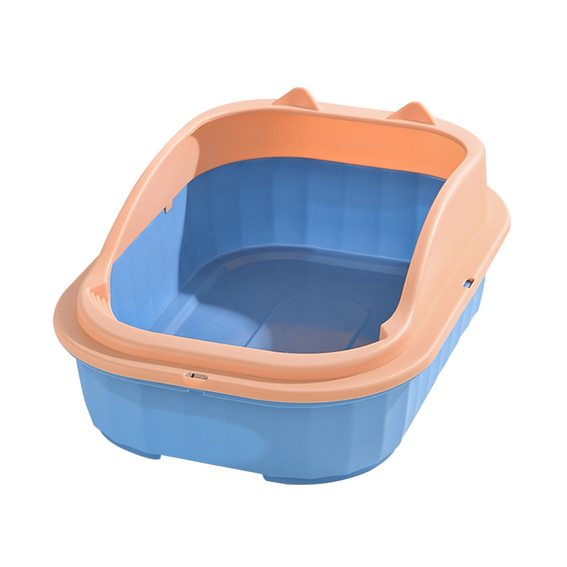 Bacia de areia para gatos PP aberta, de alta espessura e espessamento, estilo Little Panda
