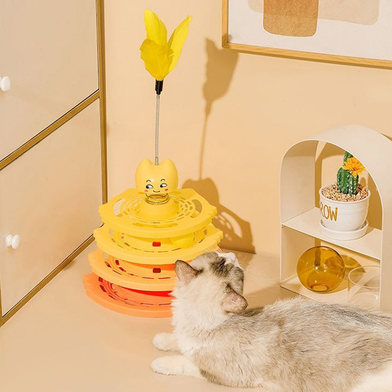 Brinquedos para animais de estimação com roda giratória para gatos e design biônico